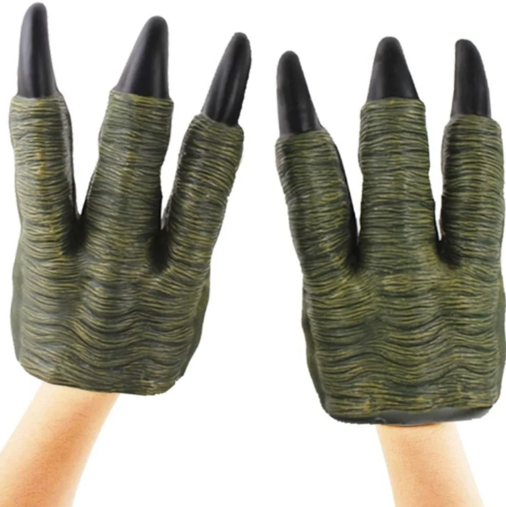 2 Dino Velociraptor Rubber Realistic Jurassic Claws
